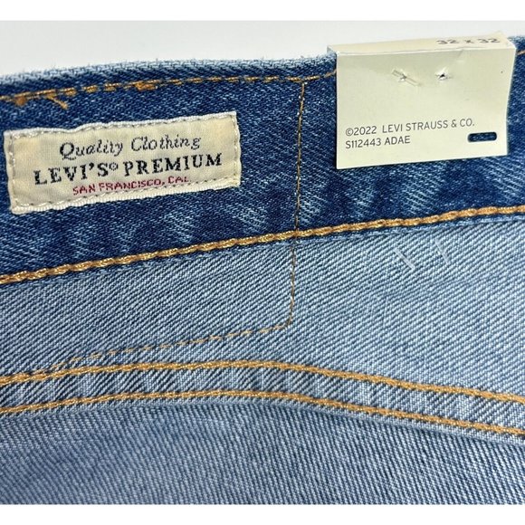 Levis 501 93 Premium Men 32x32 Straight Blue Jeans Distressed Button Fly Stretch - Picture 6 of 12